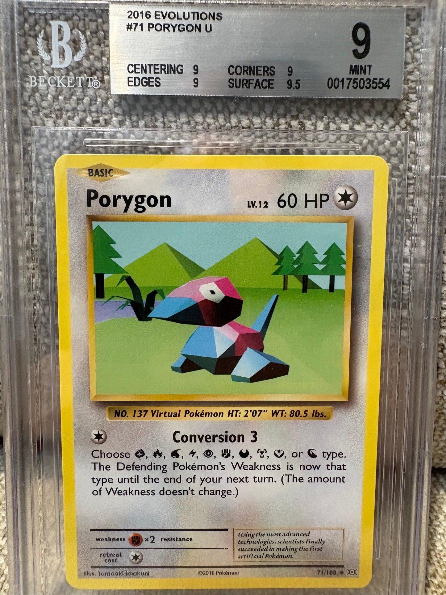 2016 Pokemon Evolutions PORYGON #71