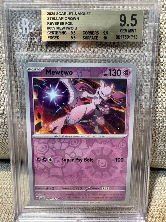 2024 Pokemon Scarlet & Violet Stellar Crown MEWTWO #59 REVERSE FOIL