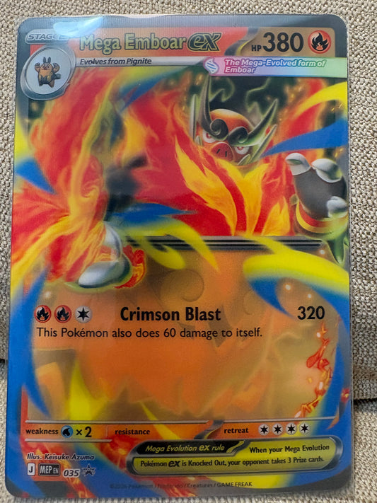 2026 Pokemon Ascended Heros MEGA EMBOAR EX #35 JUMBO HOLOGRAM