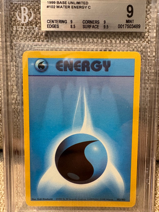 1999 Pokemon Base Set Unlimited, WATER ENERGY #102