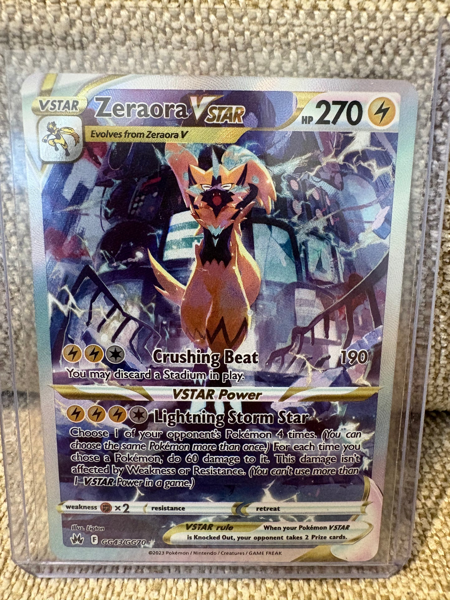 2023 Pokémon Crown Zenith Zeraora VSTAR GG43