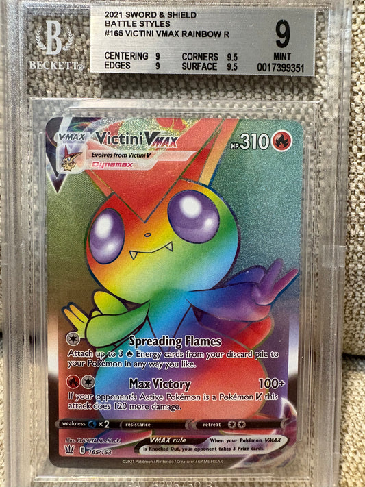 2021 Pokemon Sword & Shield Battle Styles VICTINI VMAX #165 RAINBOW