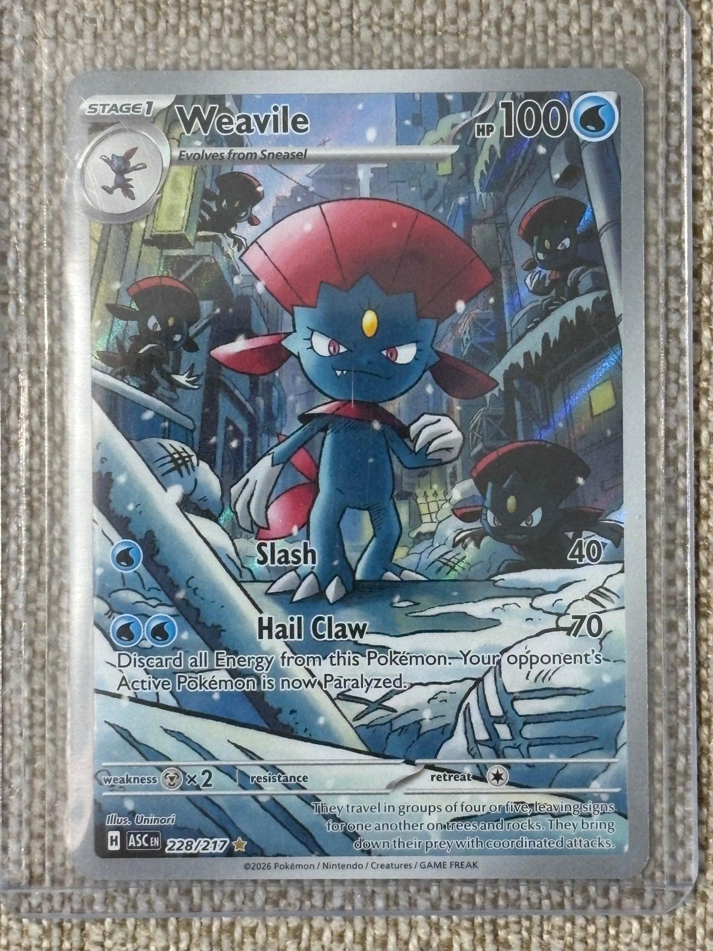 2026 Pokemon Ascended Heroes WEAVILE #228