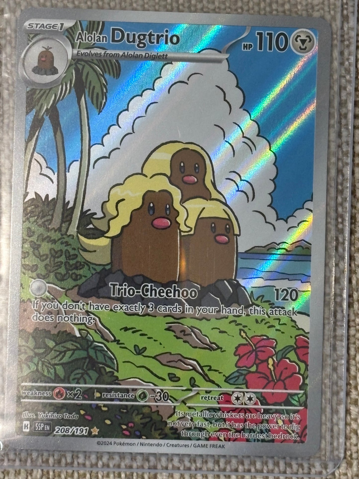 2024 Pokemon Surging Sparks, ALOLAN DUGTRIO #208