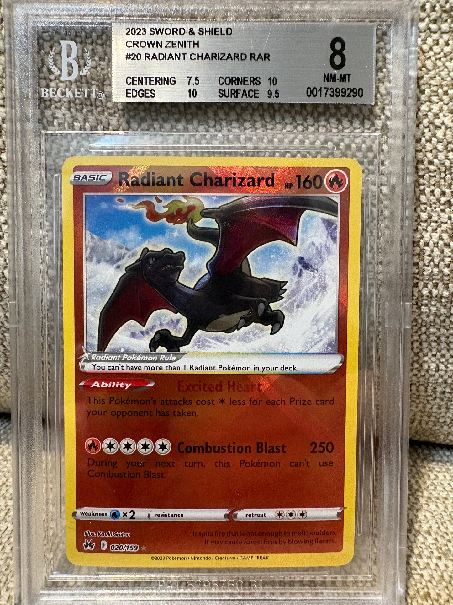 2023 Pokemon Sword & Shield Crown Zenith RADIANT CHARIZARD #20