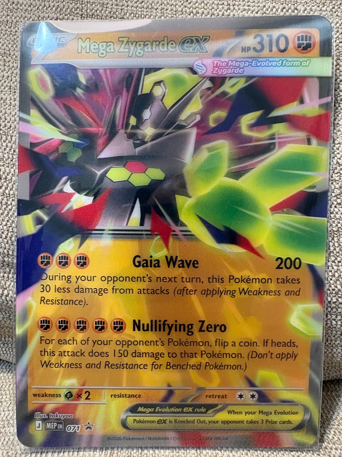 2026 Pokemon Perfect Order MEGA ZYGARDE EX #71 JUMBO HOLOGRAM