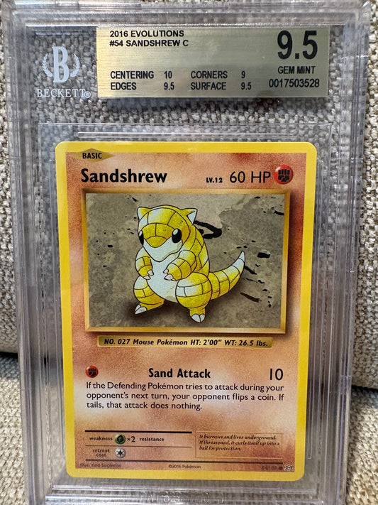 2016 Pokemon Evolutions SANDSHREW #54