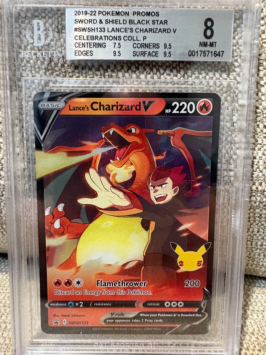 2019-2022 Pokemon PROMOS Sword & Shield Black Star, LANCE'S CHARIZARD V #SWSH133 Celebrations Collection