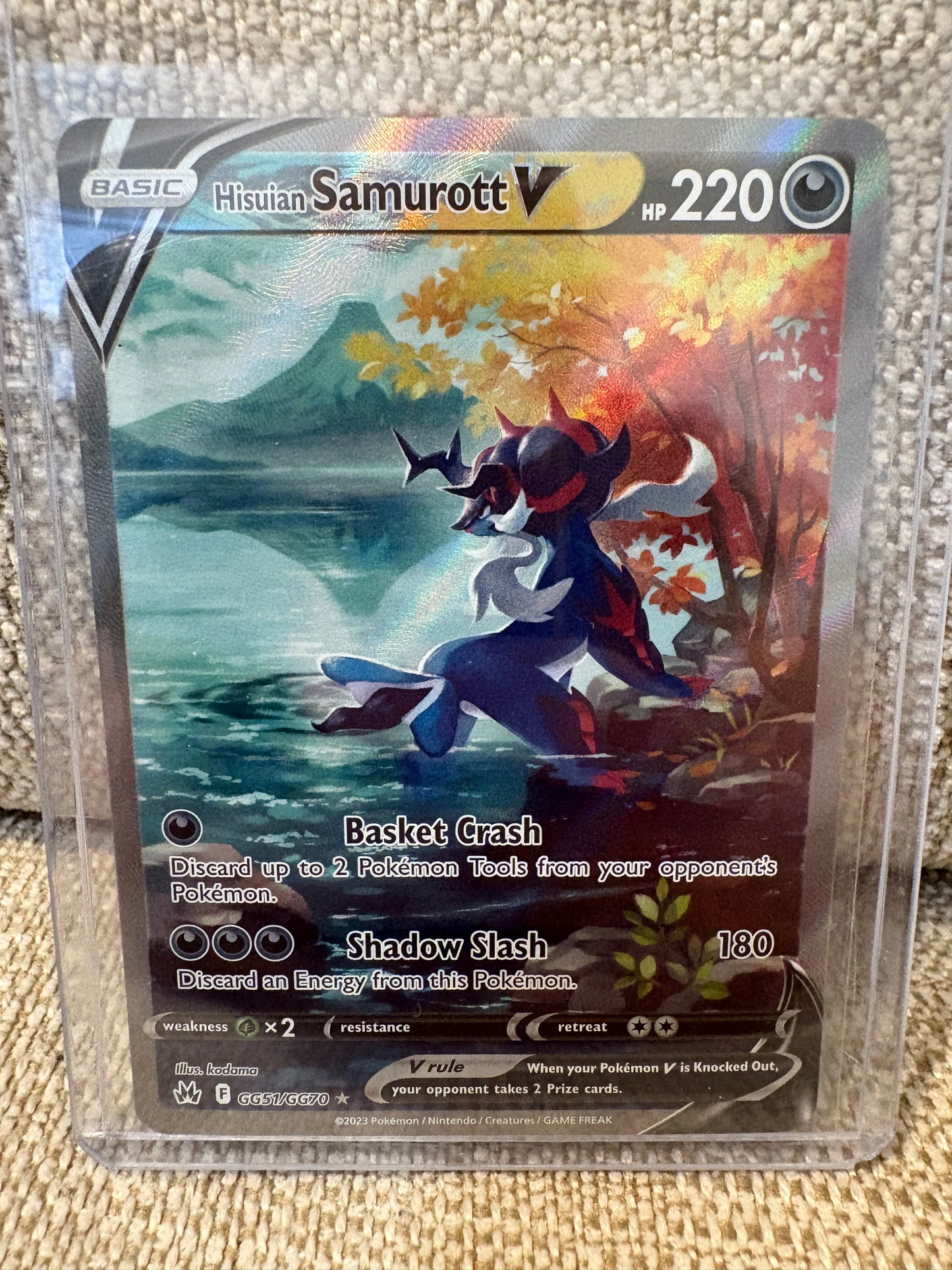 2023 Pokémon Crown Zenith Hisuian Samurott V #GG51