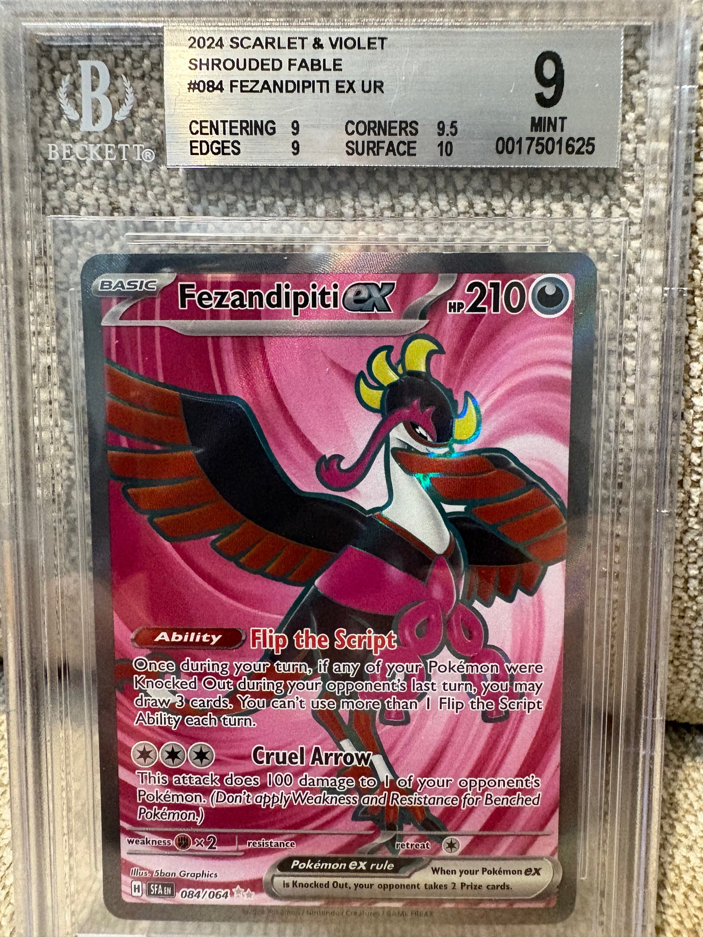 2024 Pokemon Scarlet & Violet Shrouded Fable FEZANDIPITI EX #84
