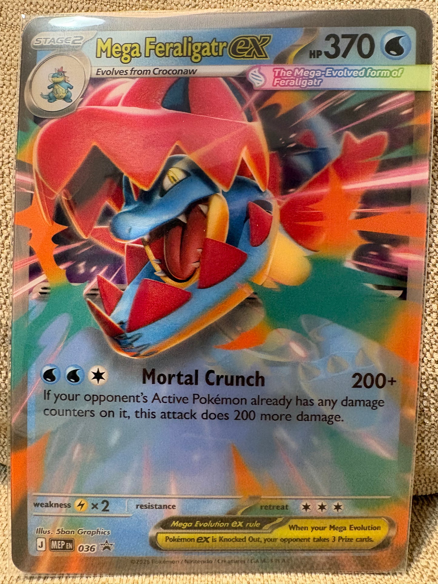 2026 Pokemon Ascended Heros MEGA FERALIGATR EX #36 JUMBO HOLOGRAM