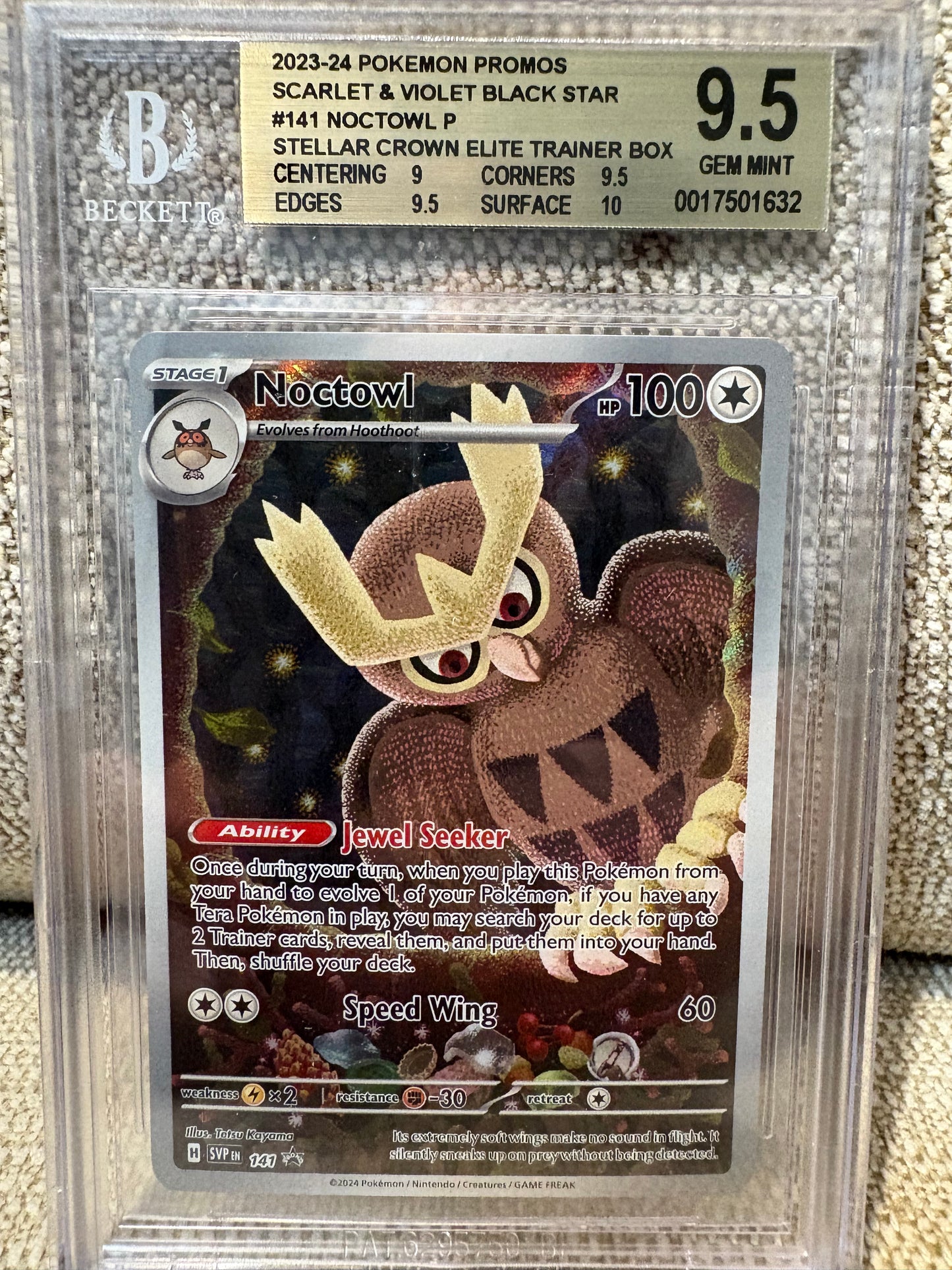 2023-24 Pokemon PROMOS Scarlet & Violet Black Star Stellar Crown NOCTOWL #141