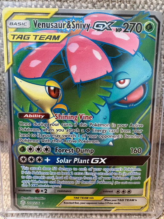 2019 Pokemon Cosmic Eclipse VENUSAUR & SNIVY GX #210