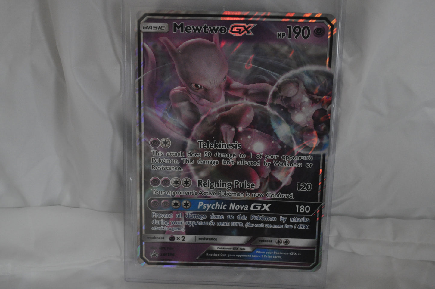 2019-2022 Pokemon Promos Black Star, Mewtwo GX Jumbo, Detective Pikachu #SM196