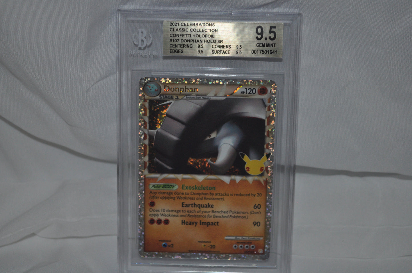 2021 Celebrations Classic Collection, Confetti Holofoil, Donphan Holo #107