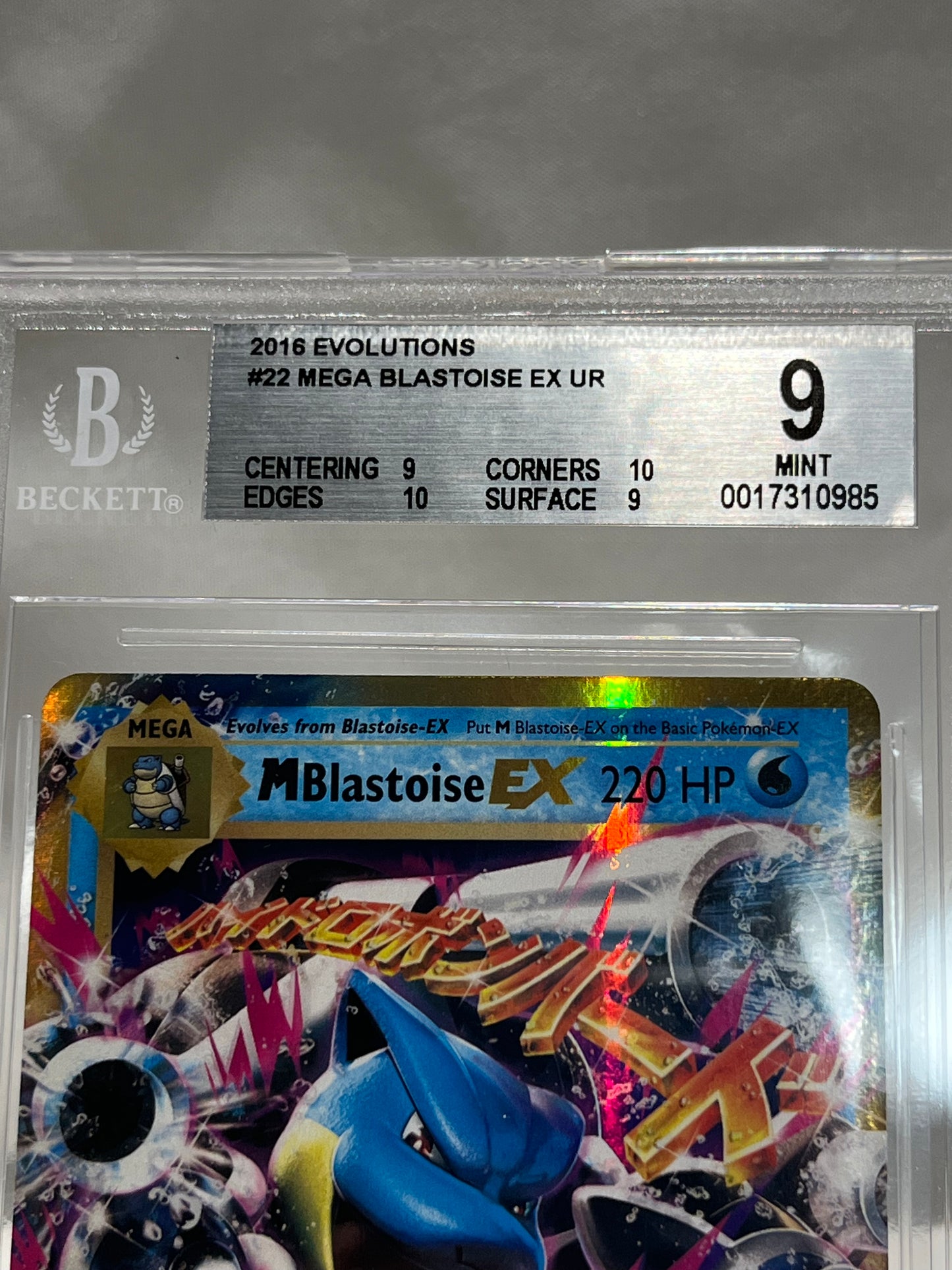 2016 Pokémon Evolutions Mega Blastoise EX #22