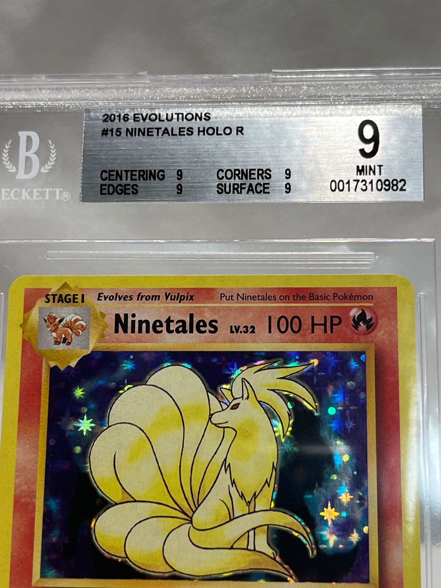 2016 Pokémon Evolutions Ninetales Holo #15