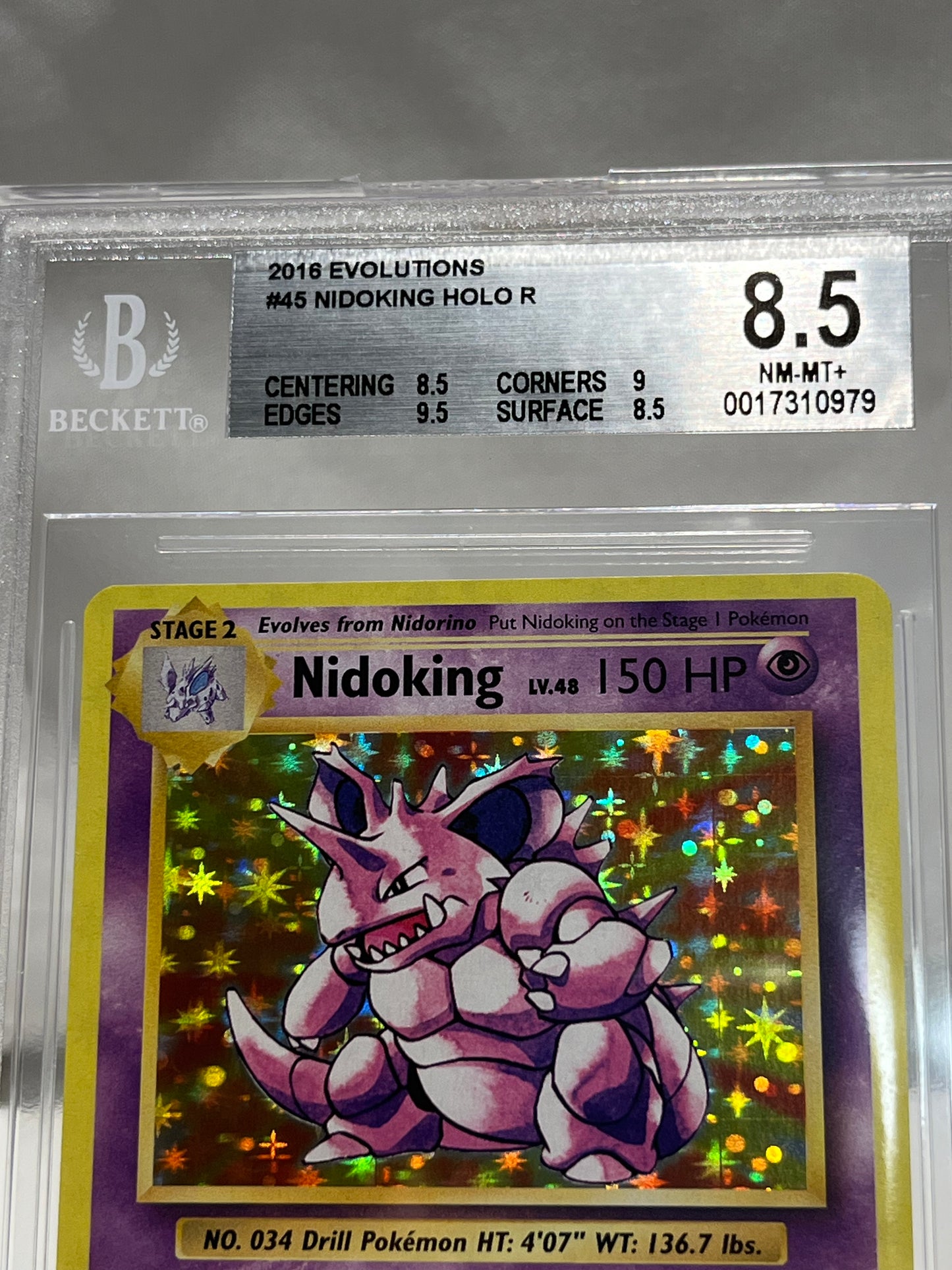 2016 Pokémon Evolutions Nidoking Holo #45