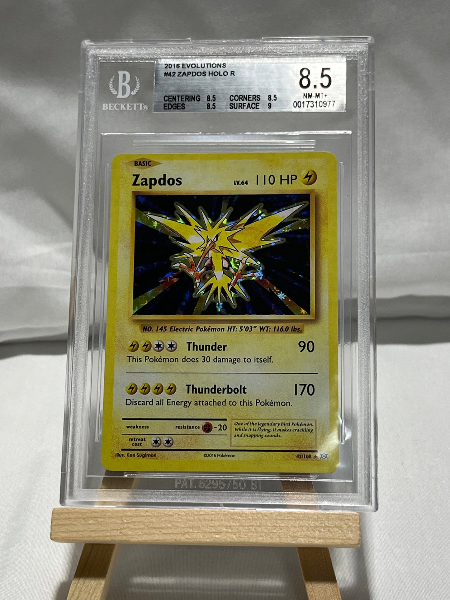 2016 Pokémon Evolutions Zapdos Holo #42